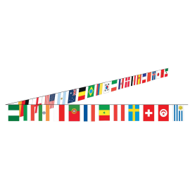 guirlande drapeaux papier 32 pays 10m