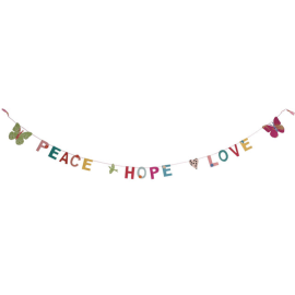 guirlande peace hope love multicolore en lokta 1.80m