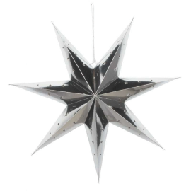 lanterne étoile argent xl 70cm