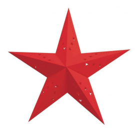 lanterne étoile rouge 60cm