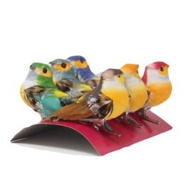 Lot de 6 Oiseaux Multicolores 5cm