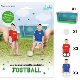 Jeu de marionnettes à doigts en papier sur le thème du football x6 pour loisirs créatifs et anniversaires d'enfants, disponible sur Badaboum.fr