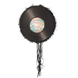 Pinata vinyle années 90 avec détails rétro, idéale pour une fête d'anniversaire thème 90's.