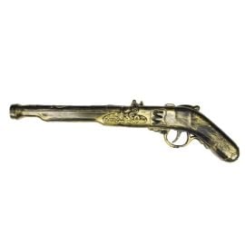 Pistolet de pirate doré pour déguisement avec effet sonore de 38 cm