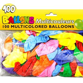 Sachet 100 ballons couleurs assorties , décoration fetes pas cher et livraison 24h rapide chez Badaboum