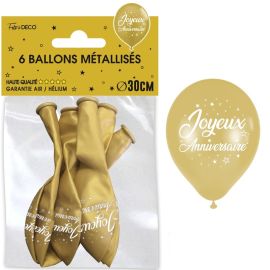 Ballons or et doré métallisés avec inscription 