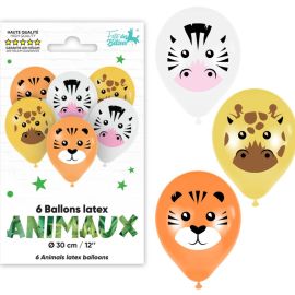 Sachet de ballons x6 animaux , décoration fetes pas cher et livraison 24h rapide chez Badaboum