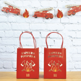 sacs papier - pompiers - x4pcs ambiance