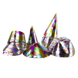 Set de 50 mini chapeaux métallisés pour fêtes en papier - Badaboum.fr