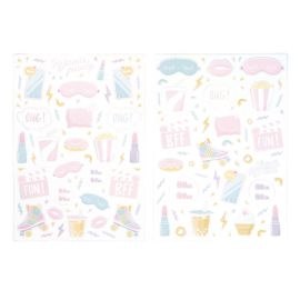 Stickers anniversaire Pyjama Party - 150 pièces sur planches A5