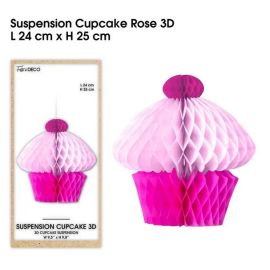 Suspension cupcake 3D fuchsia