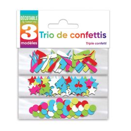 Trio de confettis de table Assortis Multicolore