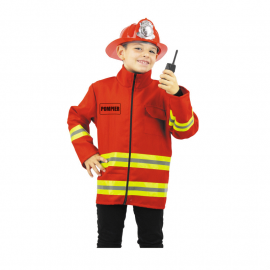 Casque de protection en plastique de pompier Lieutenant, rouge, taille  unique, accessoire de costume à porter pour l'Halloween