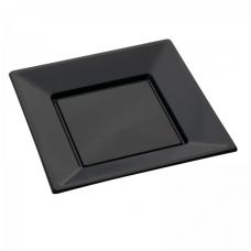 Assiette plastique design Noir 23x28cm, vaisselle jetable - Badaboum
