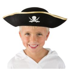Chapeau Pirate enfant Feutre Noir - La Poste