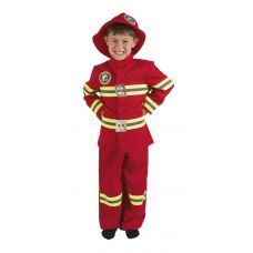 Déguisement Enfant Pompier Rouge 10/12 ans, Deguisement pas cher - Badaboum