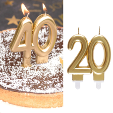 Lot de 20 bougies d'anniversaire noires avec chiffre 20 ans pour fête,  mariage, anniversaire de mariage, fête (2 pièces noire[L27]