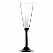 Flûte Champagne Plastique Pied Noir 200ml 2P (20 Utés)