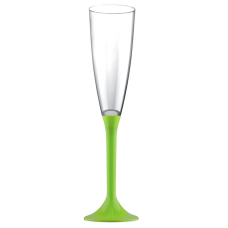 Flûte champagne à pied couleur - vaisselle jetable - PAS CHER VERT ANIS -  Badaboum