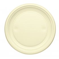 Assiette ronde dorée 17 cm, assiette à dessert plastique - Badaboum