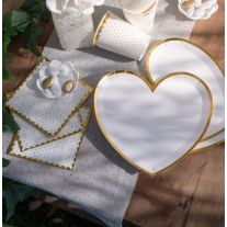 10 Gobelet en carton passe partout or blanc - decoration mariage