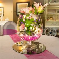 Centre de table Decoration Baptême Fleurs séchées, decoration mariage -  Badaboum