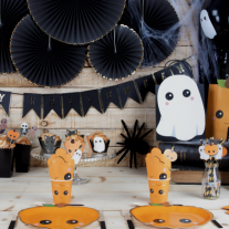 Assietes forme chouette - decoration halloween sorcier - Badaboum