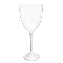 Verre à vin jetable en plastique blanc perlé - Vaisselle jetable pas cher -  Badaboum