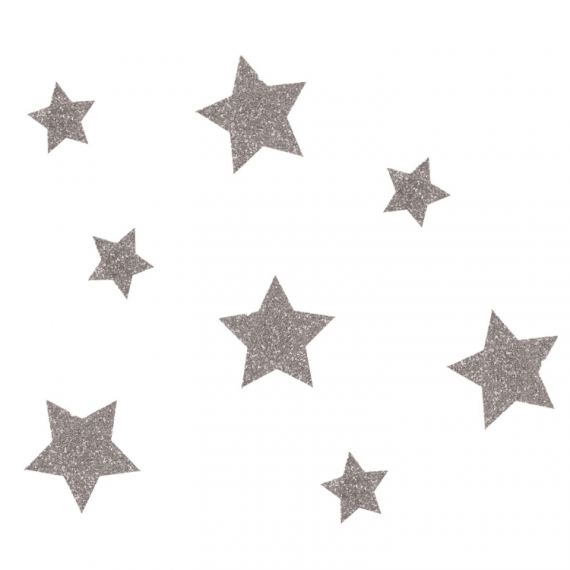 Ballons Argent Lune, Étoile, Confettis (Assortiment de 13 pcs