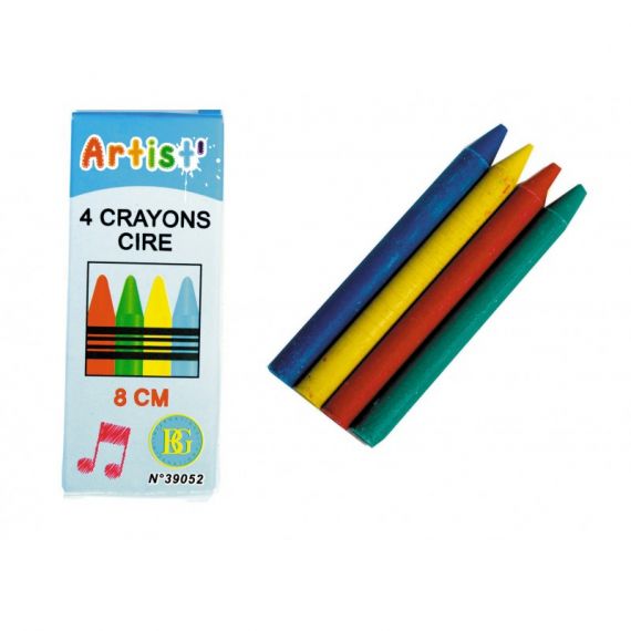 4 Crayons de Cire 8 cm, accessoires de fêtes, enfant, anniversaires, pas  chers - Badaboum