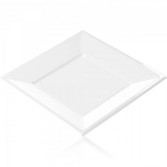 Garnet 9021 Assiette carrée en plastique dur rigide et réutilisable – Passe  au lave-vaisselle – Blanc – Fabriqué en Italie – L[1054] - Cdiscount Maison