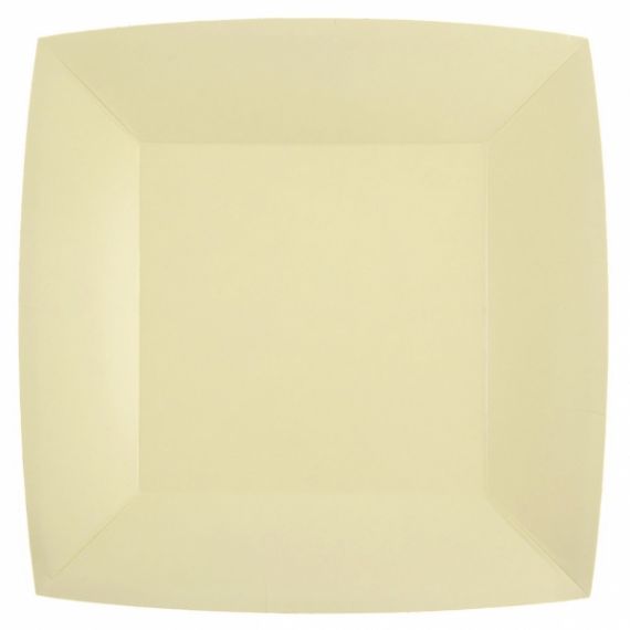 Petite assiette carrée en carton doré, vaisselle jetable - Badaboum