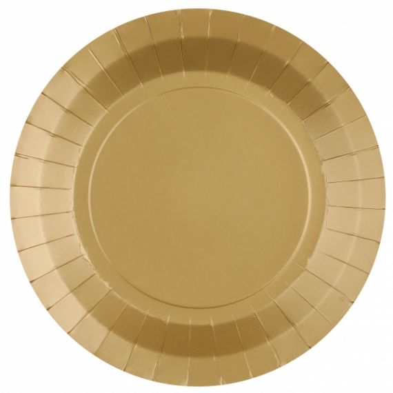 Assiettes dorées en papier 23cm 6pcs - Partywinkel