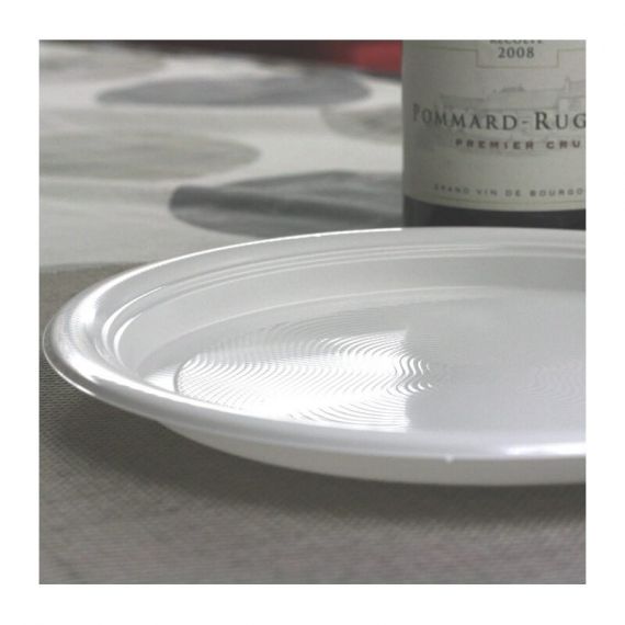 Assiette plastique mariage Or réutilisable ronde 24 cm 12P