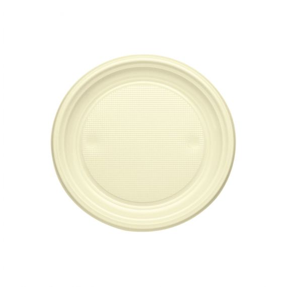 Assiette ronde dorée 17 cm, assiette à dessert plastique - Badaboum
