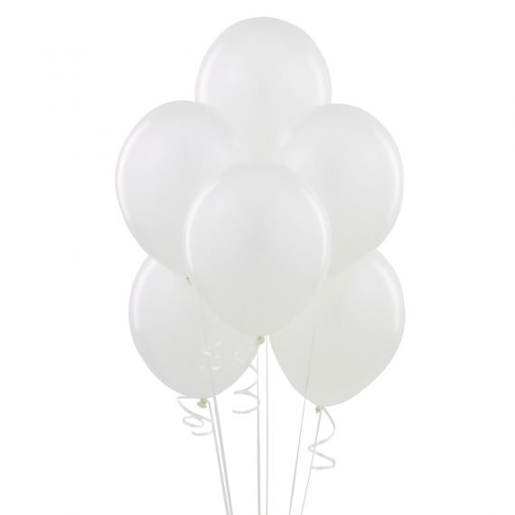 Ballon gonflable BLANC en latex 30 cm, déco de salle mariage - Badaboum