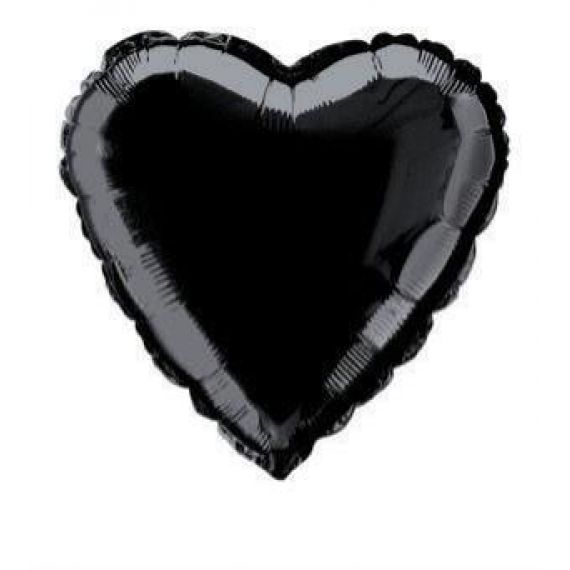 Ballon gonflable en MYLAR forme Coeur de couleur Noir - Badaboum