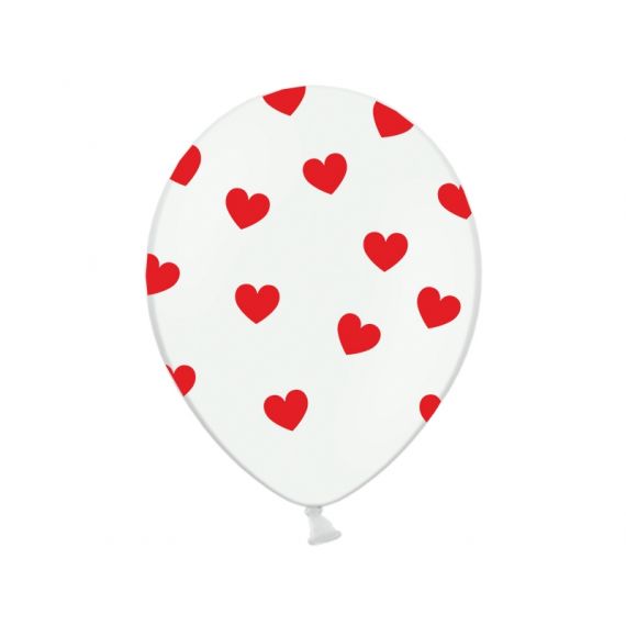 Ballon gonflable Blanc avec Coeur Rouge, deco mariage discount