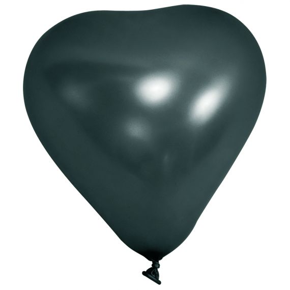 Ballon Gonflable en forme de coeur Noir 20cm, ballons mariage - Badaboum
