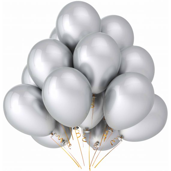 Ballon Chiffre 2 Argent Auto-Gonflable - déco
