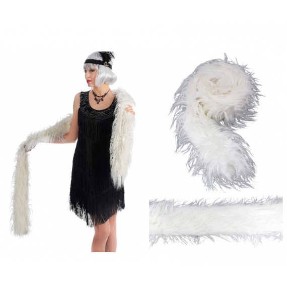 Boa plumes noir et blanc - Accessoire de déguisement - Achat & prix