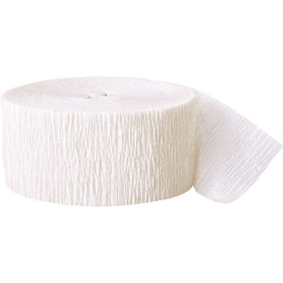 Bobine de papier crépon Blanc pas cher 25 mètres, création et