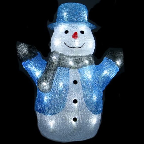Bonhomme de neige lumineux extérieur 96 LED, H 65 x 40 x 40 cm