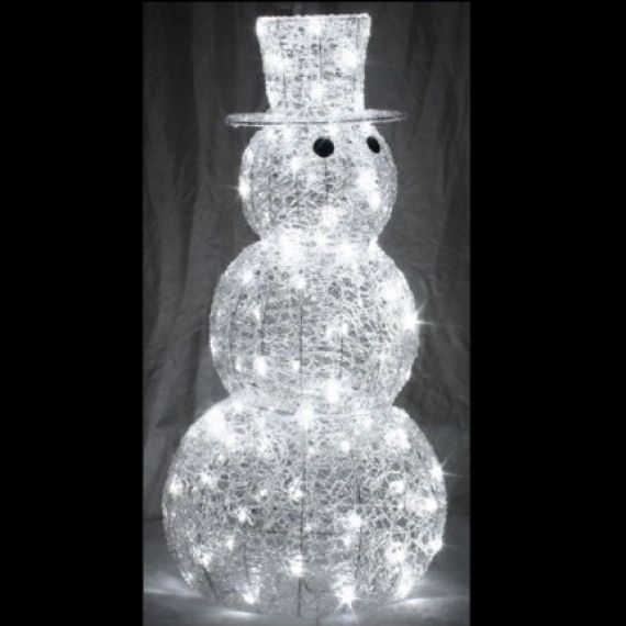 Bonhomme de neige lumineux acrylique 40 LED, Illumination Noel Exterieur