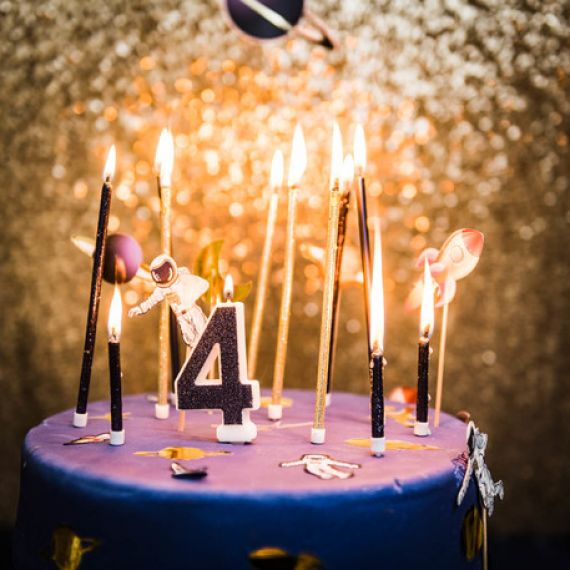 Bougie anniversaire - Chiffre 4 - Rose - 10 cm - Bougies anniversaire -  Creavea
