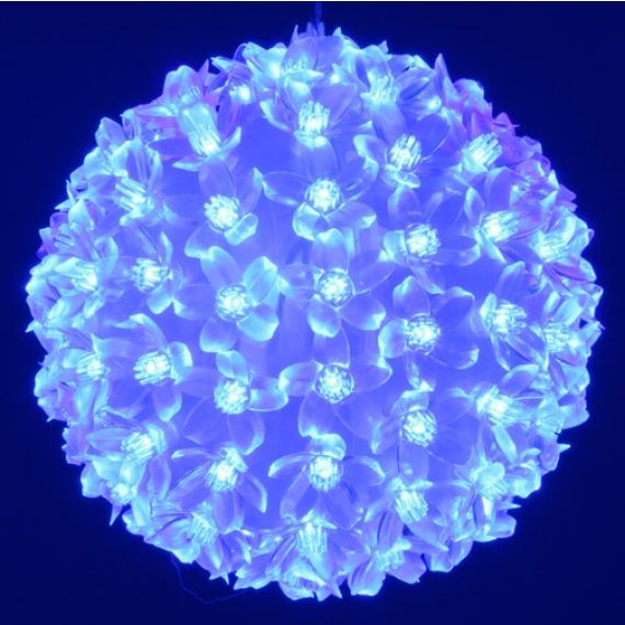 Boule lumineuse exterieur Bleu 100 LED, deco noel pas cher - Badaboum