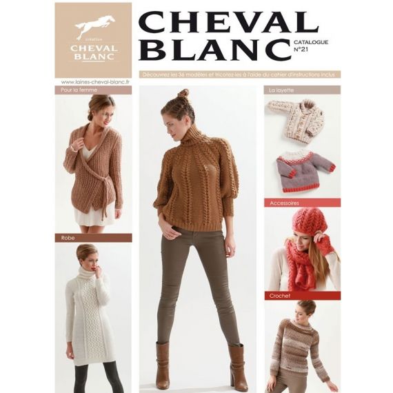 Pelote de laine Cheval Blanc Fauve Blanc, tricot laine - Badaboum