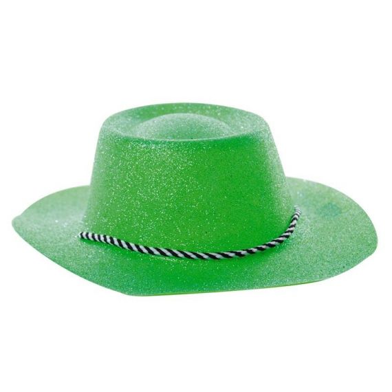 Acheter Chapeau de Cowboy Led sans fil, espace néon, fête Disco