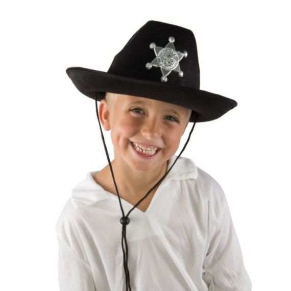 Chapeau Feutre Sherif Noir - accessoire enfant - Badaboum