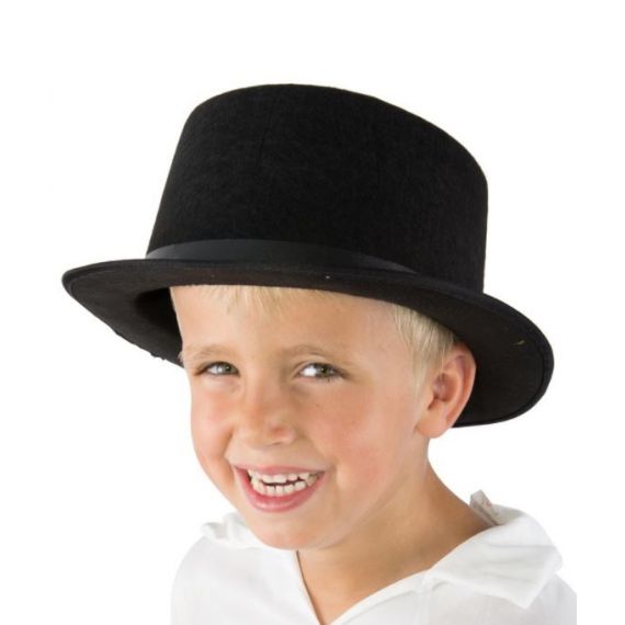 Chapeau Feutre Haut de Forme Noir Enfant - deguisement enfant pas